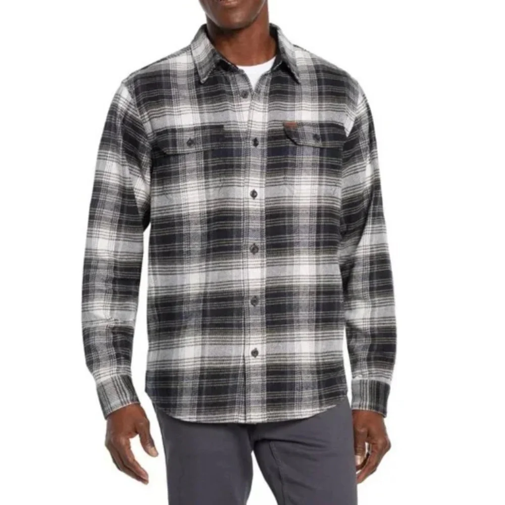 SALE 🎈Orvis Men’s Heavyweight Soft 100% Cotton Flannel Shirt Side Pockets - Picture 2 of 8